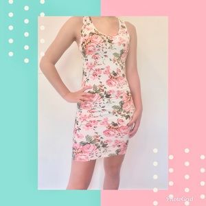 Floral body con mini dress